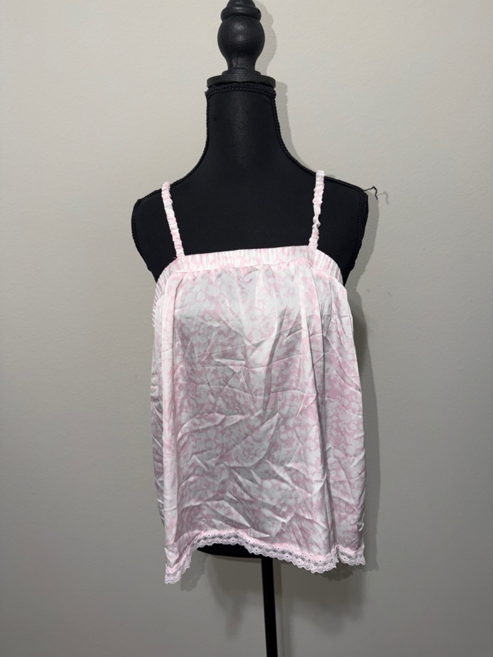 Women's Light Pink Lace-Trim Camisole Tank Top